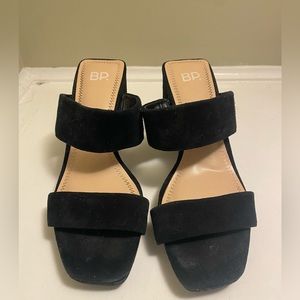 BP. Black Suede Block Heels
